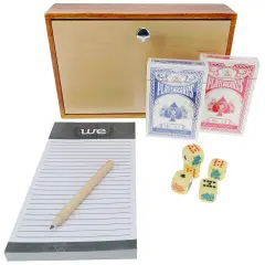 WE Games Aces & Spades Wood Card & Poker Dice Box