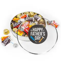 Father's Day Chocolate Gift Tin - Plastic Tin with Candy Hershey's Kisses, Hershey's Miniatures & Reese's CupsBy Just Candy