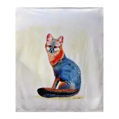Betsy Drake Gray Fox Throw Multicolor