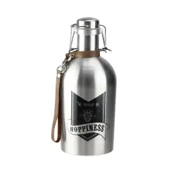 Wild Eye 11&rdquo; Stainless Steel &ldquo;THE PURSUIT OF HOPPINESS&rdquo; On the Go Micro Bro Growler Silver