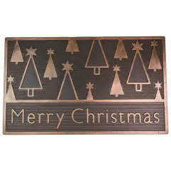 Northlight Black and Gold Merry Christmas Doormat 18" x 30"