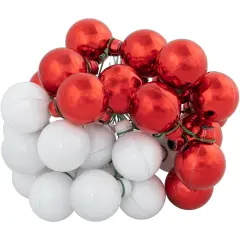 Northlight Shatterproof Ball Ornament Christmas Pick - 6.75" - Red and White