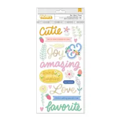 American Crafts Hello Little Girl Thickers Stickers 50/Pkg-Phrase, Gold Foil