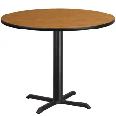 Emma and Oliver 42" Round Laminate Table Top with 33"x33" Table Height Base Natural