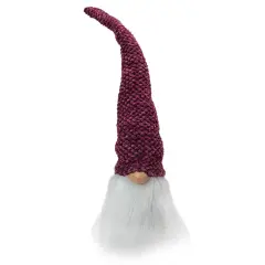 Northlight Gnome Head Christmas Decoration - 15" - Purple Plum and White