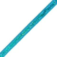 20 yards of LexSingle Row Starlight Hologram Sequin with Sparkle Edge Trim | 20 yard cut AquaBlue