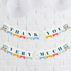 Big Dot of Happiness Thank You So Very Much - Gratitude Mini Pennant Banner - Thank You Very Much
