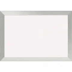 Brushed Sterling Silver Wood Framed Corkboard, White Cork