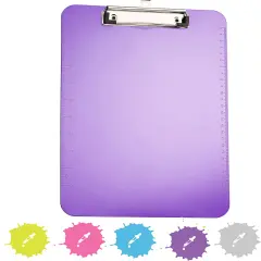 Enday Plastic Clipboard W/ Low Profile Clip Purple