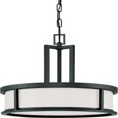 Odeon 4-Light Pendants Mounted Pendant Light Fixture in Aged Bronze Finish