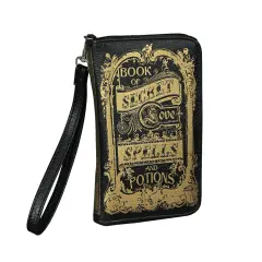 7 Inch Book Of Secrets Vinyl Detachable Strap Wrist Wallet ID Holder Organizer