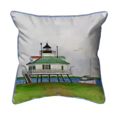 Betsy Drake Hopper Strait Lighthouse Small Indoor/Outdoor Pillow 11x14