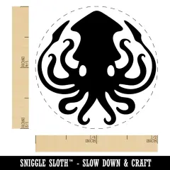 Inky Squid with Tentacles Self-Inking Rubber Stamp for Stamping Crafting Planners Green