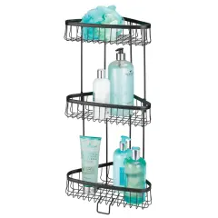 mDesign Metal 3-Tier Freestanding Bathroom Storage Rack