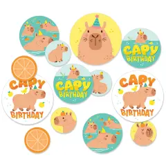 Big Dot of Happiness Capy Birthday - Capybara Party Giant Circle Confetti - Party Decorations - Large Confetti 27 Count