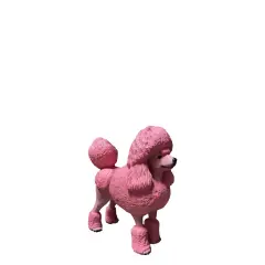 Pink Poodle Life Size Dog Statue