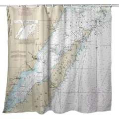 Betsy Drake Door County, Green Bay, WI Nautical Map Shower Curtain