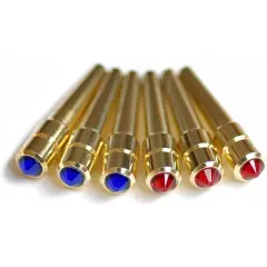 WE Games Brass Cribbage Pegs with Swarovski Austrian Crystals & Velvet Pouch - Set of 6 (3 Red, 3 Blue)