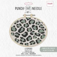Fabric Editions Punch Needle Kit 6" Round-Leopard Print