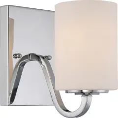Willow 1-Light Wall Mounted Vanity & Wall Light Fixture in Polished Nickel Finish