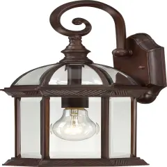 Nuvo Boxwood 1-Light 15" Outdoor Wall Light w/ Clear Glass in Rustic Bronze