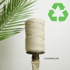 3mm Single Strand Macrame Cotton Cord, 23 Beautiful Colors, Macrame Wall Hanging, Plant Hangers, Cotton Rope for Macrame Champagne