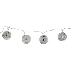 Midwest Dream Catcher Disk Christmas Lights -Silver - 68ft Clear Wire - 10ct