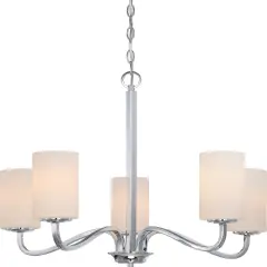 Willow 5-Light Hanging Mounted Chandelier Light Fixture in Polished Nickel Finish