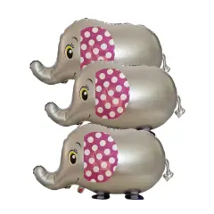 Wrapables Walking Animal Pet Balloon (Set of 3) Gray Elephant