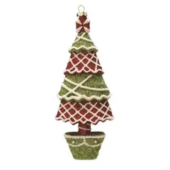 Northlight 7" Red and Green Glitter Shatterproof Christmas Tree Ornament