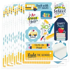 Big Dot of Happiness Back to School - First Day of School Classroom Party Favor Sticker Set - 12 Sheets - 120 Stickers