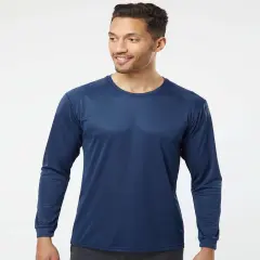 "Paragon&reg; Classic Fit Performance Crewneck Long Sleeve Tee Navy