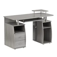 Techni Office Solutions 47.25" Gray Unique Techni Mobili Complete Workstation Computer Desk with Storage