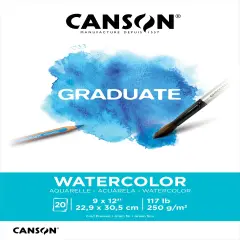 Canson Graduate Series Watercolor Pad 9"X12"-20 Sheets