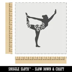 Yoga Pose Natarajasana Dancers Pose Wall Cookie DIY Craft Reusable Stencil