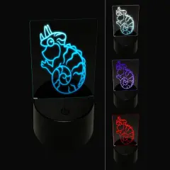 Fat Cute Jackson's Horned Chameleon Lizard Reptile 3D Illusion LED Night Light Sign Nightstand Desk Lamp