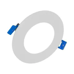 DLE4 Series 4 in. Round White Flat Panel LED Downlight in 5000K Natural Light