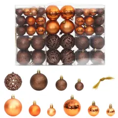 Christmas Baubles 100 pcs1.2" / 1.6" / 2.4" Brown