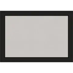 Midnight Black Narrow Wood Framed Corkboard, Grey Cork