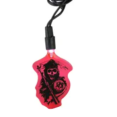Kurt Adler Sons of Anarchy&trade; Grim Reaper LED Mini Christmas Lights - 8.75 ft Black Wire - 10ct Red