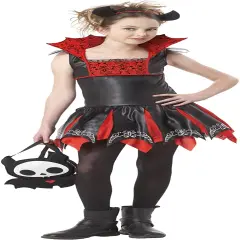 California Costumes Girl's Red and Black Diego The Bat Halloween Costume - XL