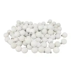 Northlight 96ct White Shatterproof 4-Finish Christmas Ball Ornaments 1.5" (40mm)