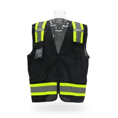 Contrast High Visibility Safety Vest Black