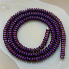 2x3mm Hematite Gemstone Rondelle Spacer Beads Metallic purple