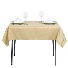 10Pcs Polyester Tablecloth 54 X 54 Inch Champagne
