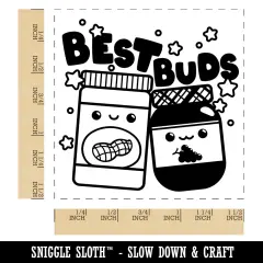 Peanut Butter and Jelly Best Buds Friends Self-Inking Rubber Stamp Ink Stamper Black