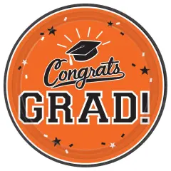 School Colors Pride Round Plates, 7" - Orange