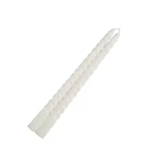 12 Unscented 11 in Long Spiral Premium Wax Taper CANDLES White