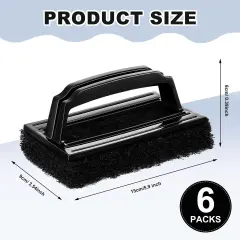 6 Pieces Screen Printing Scrub Pad with Black Handle Screen Print Ink Scrub Brush Chemical Resistant Scrub Cleaner Screen Printing Supplies for Degreasing Reclaiming Mesh Frames Silkscreen Ink Remover