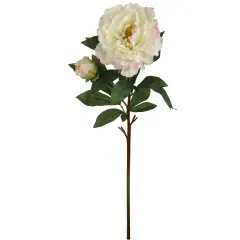 Cream Pink Peony Spray - 12-Pack with Silk Foliage & Lifelike Blooms, Perfect for Floral Arrangements, Home & Event D&eacute;cor - All-Season Elegance, Floral Home by Artificial Flowers